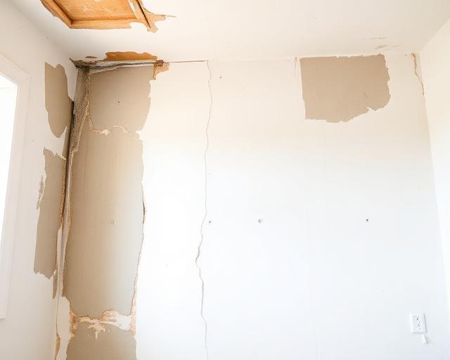 Replacing old damaged drywall with new boards
